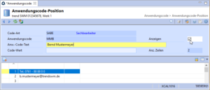 Anwendungscode-Position Verwaltung