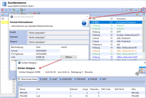 Format-Info-Dialog öffnet Sichtendesigner | neu in der Version 1.9.9 des Clients für das trend-ERP-System