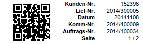 Layout mit QR-Code | neu in der Version 1.9.9 des Clients für das trend-ERP-System